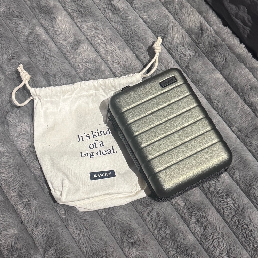AWAY Mini Luggage Hardshell Toiletry Case - Metallic Olive Green